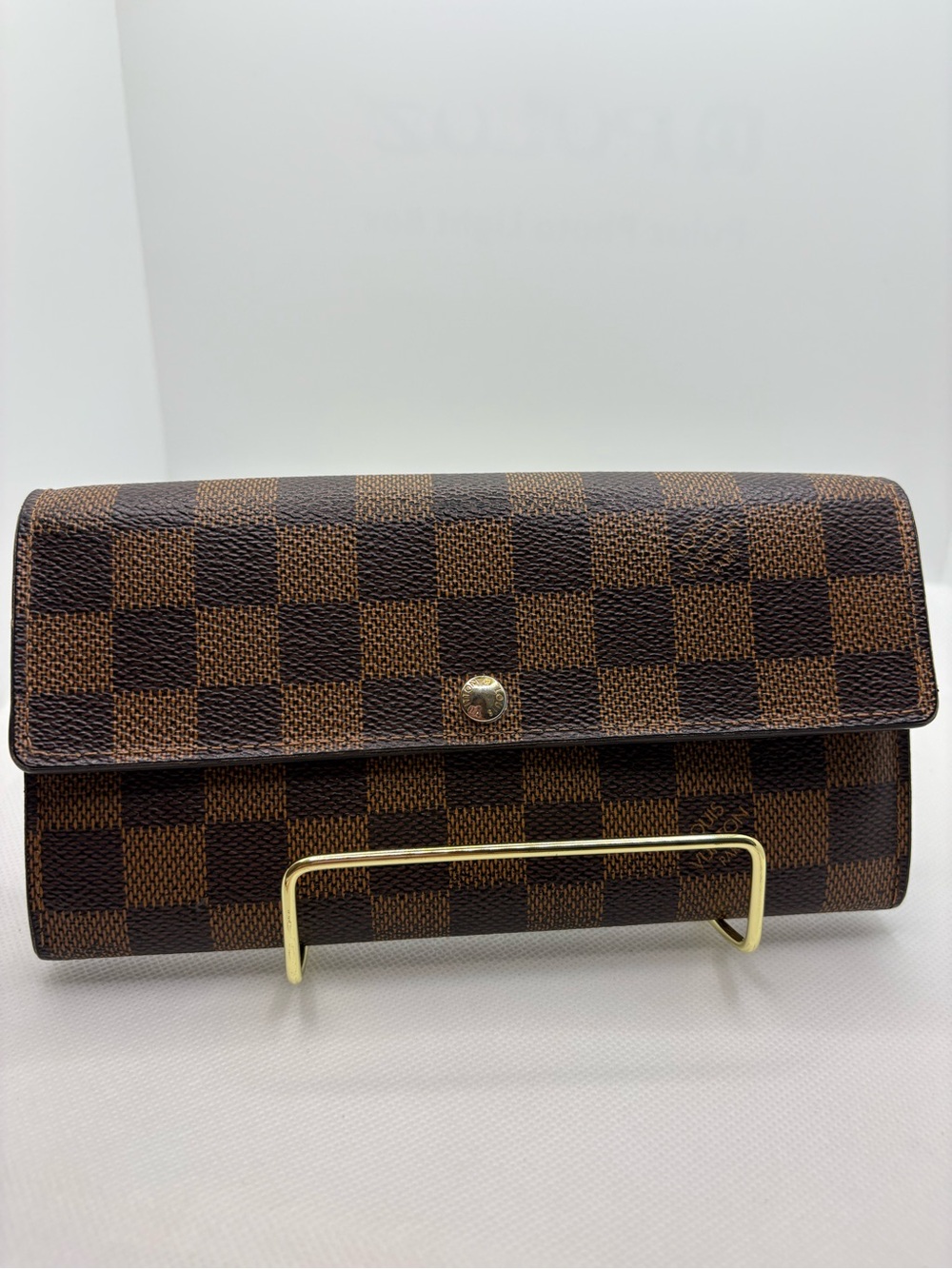 Luxury Brown Checkered Women's Wallet - Brown